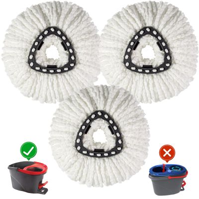 [3 Pack] Mop Replace Heads, Mop Refill Heads Replacements Compatible with O Cedar Spin Mop 1-Tank System- Easy to Replace, Microfiber, Machine Washable