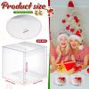 Juexica 200 Pcs Candy Apple Boxes Clear with Hole 4 x 4 x 4 Inch Gift Box Transparent Caramel Apple Boxes Plastic Wrapping Containers for Cookies Chocolate Wedding Thanksgiving Autumn Party Favor view 2