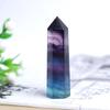 1PC Natural Crystal Striped Fluorite Magic Point Hexagonal Ornament Colorfull Fluorite Crystal Column Stone Gifts,Plum,60-70mm view 2