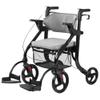 2 in 1 Folding Rollator Walker for Seniors - Transport Wheelchair Rollator with Soft Backrest and Detachable Footrests - 4 Wheel Walker and 220lbs Support view 1