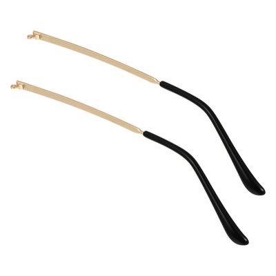 Eyeglass Arm Replacement - Metal Glasses Replacement Arms with Temple Anti-Slip Silicone Tips, Replacement Temple Arms for Universal Eyeglasses Sunglasses Golden
