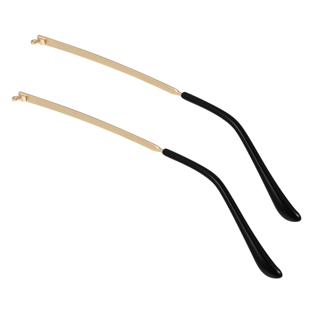 Eyeglass Arm Replacement - Metal Glasses Replacement Arms with Temple Anti-Slip Silicone Tips, Replacement Temple Arms for Universal Eyeglasses Sunglasses Golden