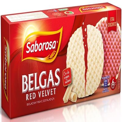 Saborosa - Belgian Butter Waffle Cookie Crisps - Belgas Red Velvet - 3 x 6.98oz/ 198gr