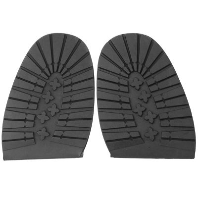 Anti Slip Shoe Soles, 1 Pair Boots Shoes Anti Slip Front Heel Soles Rubber Mute Soles Shoes Bottom Repair Anti-Skid Sheet for Sole Repairs(Black Forefoot)