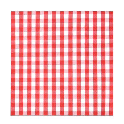 Gift Boutique 100 Red & White Gingham Luncheon Napkins Disposable Paper Checkered Plaid Lunch Napkin for Summer Picnic Barbecue Camping Wedding Baby & Bridal Shower Party Dinner Table Decorations