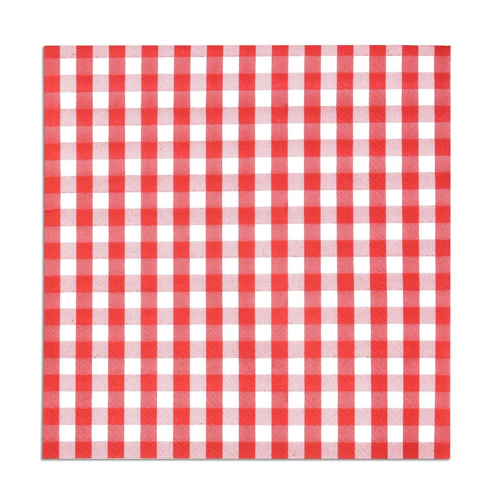 Gift Boutique 100 Red & White Gingham Luncheon Napkins Disposable Paper Checkered Plaid Lunch Napkin for Summer Picnic Barbecue Camping Wedding Baby & Bridal Shower Party Dinner Table Decorations