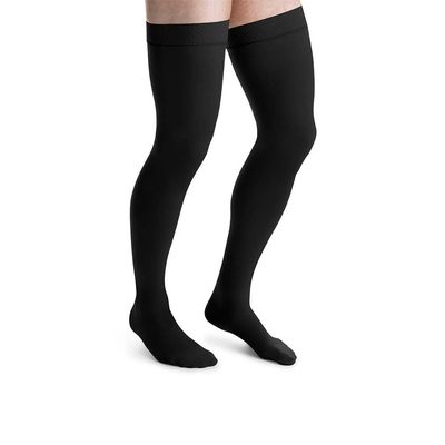 JOBST forMen Compression Socks, 30-40 mmHg, Thigh High, Closed Toe, Black, Medium