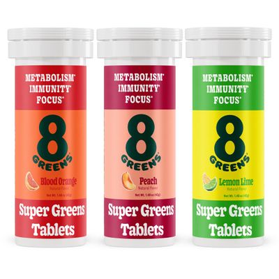 8Greens Supergreens Tablets | Super Greens Powder Superfood Tablet, Metabolism Immunity & Focus, Daily Greens Effervescent Tablets, Organic: Aloe Vera, Spirulina, Chlorella, Variety, 30 Servings