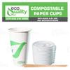 20 oz Compostable Paper Cups with White Flat Lids and Wooden Stirrers - Biodegradable Disposable White Paper Coffee Cups PLA Lined - Eco-friendly Hot and Cold Drinking Cups (500) view 4