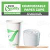 20 oz Compostable Paper Cups with White Flat Lids and Wooden Stirrers - Biodegradable Disposable White Paper Coffee Cups PLA Lined - Eco-friendly Hot and Cold Drinking Cups (400) view 4