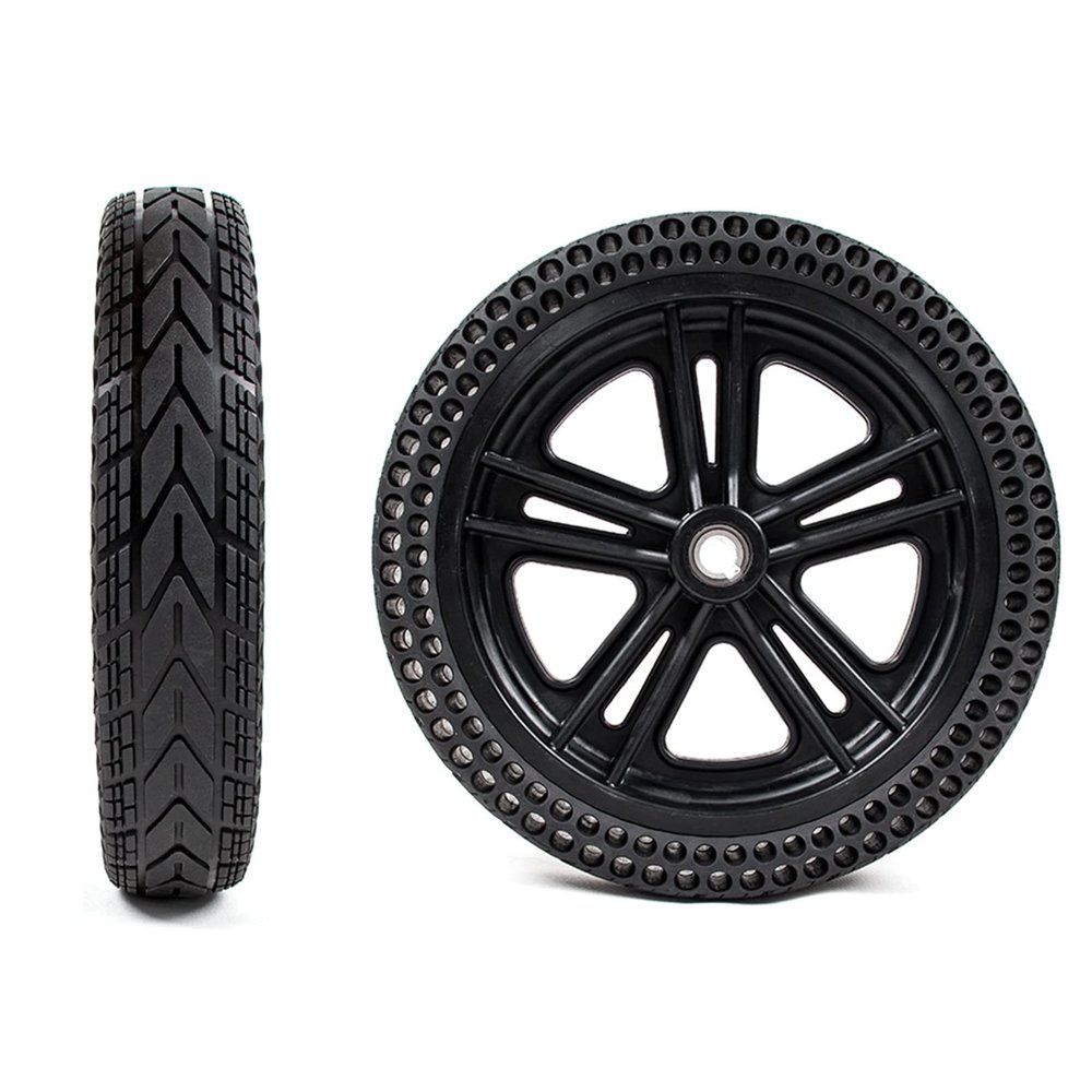 12inch Electric Wheelchair Rear Wheels Accessories, Wheelchair Cellular Replacement Wheels, PU Explosion-Proof Solid Tire, Suitable for Various Road Surfaces, Key Width: 6mm