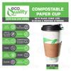 20 oz Compostable Paper Cups with Black Dome Lids, Sleeves and Wooden Stirrers - Biodegradable Disposable White Paper Coffee Cups PLA Lined - Eco-friendly Hot and Cold Drinking Cups (250) view 2
