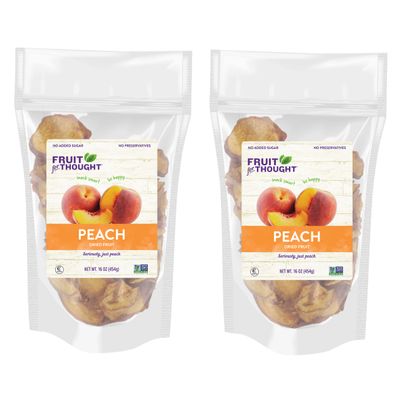 Fruit for Thought Dried Peaches | At Home, Work, or On The Go | Unsweetened Peaches | 16 Ounce Bags Pack of 2