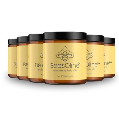 BeesOline Original All Natural Moisturizer -100% PETROLEUM FREE Body Jelly Alternative,12 - 8oz Jar Multi-Pack of Soothing Natural Moisture