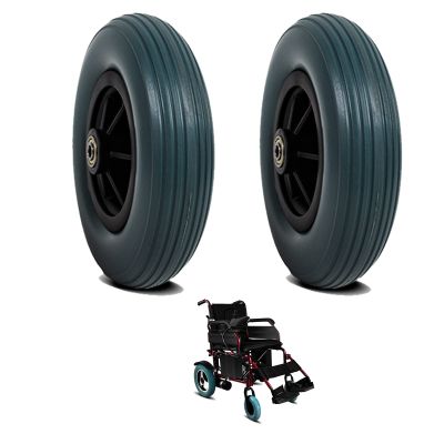 200x50, Electric Wheelchair Replacement Wheels Casters, 8inch Wheelchair Front Wheels Accessories, Wear-Resistant Solid Tire, Suitable for Most Electric Wheelchairs, Bearing: 8mm, 1Pair