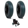 200x50, Electric Wheelchair Replacement Wheels Casters, 8inch Wheelchair Front Wheels Accessories, Wear-Resistant Solid Tire, Suitable for Most Electric Wheelchairs, Bearing: 8mm, 1Pair view 1