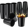 Yungyan 50 Pack 16oz Stadium Cups Reusable Plastic Cups Blank Drink Tumblers for Parties, Events, DIY Projects, 4.5 x 3.54 x 2.72 Inch (Black) view 1