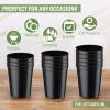 Yungyan 50 Pack 16oz Stadium Cups Reusable Plastic Cups Blank Drink Tumblers for Parties, Events, DIY Projects, 4.5 x 3.54 x 2.72 Inch (Black) view 3