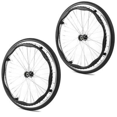 20 X 1 3/8, Wheelchair Replacement Wheels Accessories, 20inch Wheelchair Rear Wheels Spare Wheel, Wear-Resistant Solid Tire, Aluminum Alloy Hub, Bearing: 12mm(2 Counts)