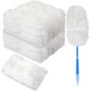 Vesici 100 Pcs Duster Refills Compatible with Swiffer Dusters Bulk Disposable Replacement Thickened with 1 Handle Heavy Duty for Cleaning, Office (White) view 1