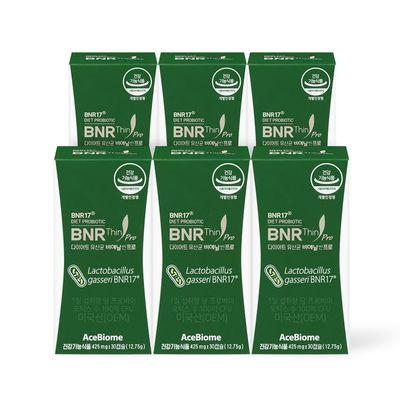 BNRThin Pro Probiotic, Lactobacillus Gasseri BNR17, 10 Billion CFU Guaranteed, Digestive Health, 30Capsules x 6packs