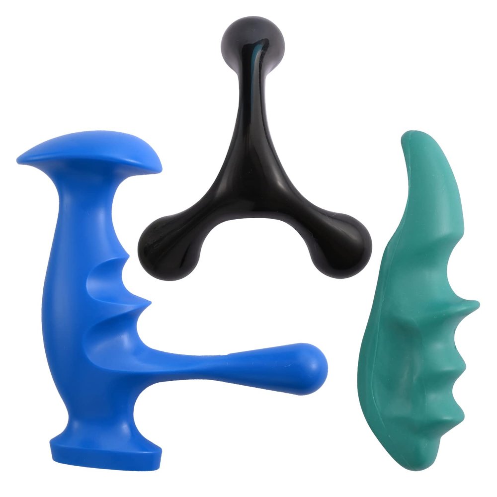 Abnaok Manual Trigger Point Massage Tool and Thumb Saver for Full Body Deep Tissue Massage, with 3-Legged Massage Knobs, Stress Relief