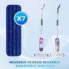 7 Count Reusable Microfiber Mop Pads for Swiffer PowerMop- MEXERRIS PowerMop Refills Hard Wood Floor Mop Pads Machine Washable, Wet Dry Dust Mop Pads Replacement for 13''-15'' Spray Wet Mops view 2