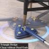 360 Rotatable Adjustable Cleaning Mop Reusable Triangle Mop with 52.1'' Long Handle Automatic Wringing Cleaning Mop Spin Mop Wet Dry Scrubber Brush for Floor Wall Ceiling (Blue+2pcs Clothes) view 2