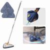 360 Rotatable Adjustable Cleaning Mop Reusable Triangle Mop with 52.1'' Long Handle Automatic Wringing Cleaning Mop Spin Mop Wet Dry Scrubber Brush for Floor Wall Ceiling (White+2pcs Clothes) view 1