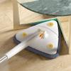 360 Rotatable Adjustable Cleaning Mop Reusable Triangle Mop with 52.1'' Long Handle Automatic Wringing Cleaning Mop Spin Mop Wet Dry Scrubber Brush for Floor Wall Ceiling (White+2pcs Clothes) view 3