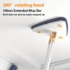 360 Rotatable Adjustable Cleaning Mop Reusable Triangle Mop with 52.1'' Long Handle Automatic Wringing Cleaning Mop Spin Mop Wet Dry Scrubber Brush for Floor Wall Ceiling (White+2pcs Clothes) view 4