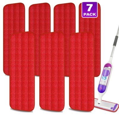 7 Count Reusable Mop Pads for Swiffer PowerMop - MEXERRIS Microfiber Wet PowerMop Pads Refills Machine Washable Hard Wood Floor Mop Pads Replacement for 13''-15'' Spray Floor Mops