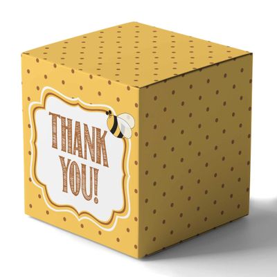 Inkdotpot Paper Box - Mini Favor Box For Baby Shower 4x4x4 Inches Paper Gift Boxes, Candy Paper Box For Party Favors, Baby Shower Honey Bee,Boy/Girl Theme- Pack Of 20