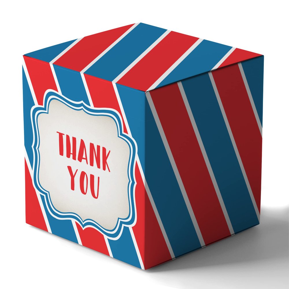 Inkdotpot Paper Box - Mini Favor Box For Baby Shower 4x4x4 Inches Paper Gift Boxes, Candy Paper Box For Party Favors, Baby Shower Postcard,Boy/Girl Theme- Pack Of 20