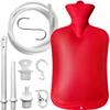 Enema Bag 2L Home Enema Kit with 2 Enema Tips,60 inch Long Silicone Hose, Controlable Water Flow Valve, Hot-Water Bottle for Colon Cleansing Enemas for Women/MenRed view 1