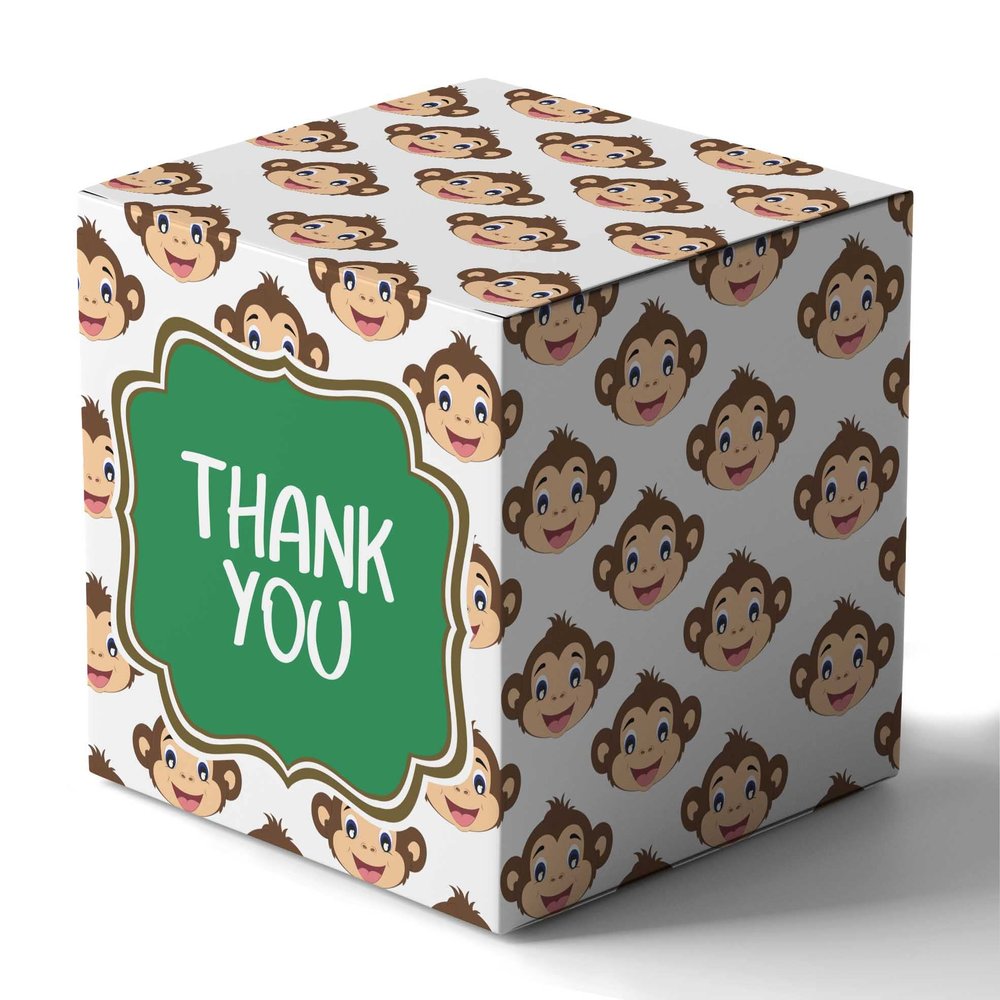 Inkdotpot Paper Box - Mini Favor Box For Baby Shower 4x4x4 Inches Paper Gift Boxes, Candy Paper Box For Party Favors, Baby Shower Jungle,Boy/Girl Theme- Pack Of 20