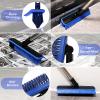 2 in 1 Floor Scrub Brush Grout Brush with 57.8" Long Handle,120Rotatable Shower Tile Grout Scrubber,V-Shaped Corner Brush for Hard to Reach Areas (Blue) view 4