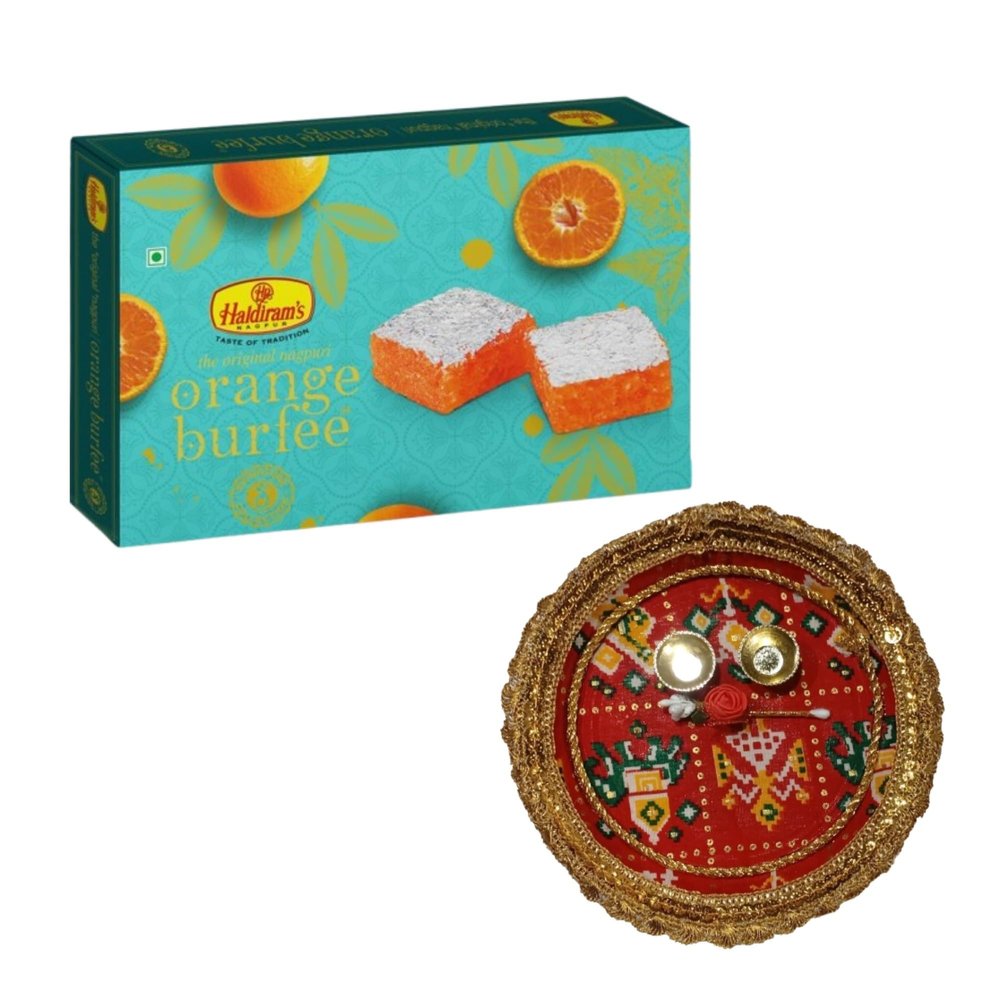 Haldiram's Nagpur Orange Burfee 500g With Puja Thali