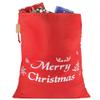 HRX Package Large Cotton Christmas Bag, 32x28 inch Fabric Drawstring Santa Sack, Reusable Cloth Wrapping Bag with Gift Tag for Xmas Presents view 1