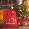 HRX Package Large Cotton Christmas Bag, 32x28 inch Fabric Drawstring Santa Sack, Reusable Cloth Wrapping Bag with Gift Tag for Xmas Presents view 4