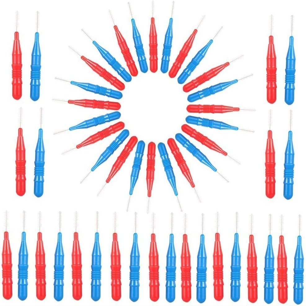 SGerste 50pcs Interdental Brush Floss Head Between Teeth Brush Dental Cleaning Brush Tooth Pick