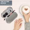 Eye Box Box Double Layer, Lens Case - 2 in 1 Double Sided Eye Contact Case with Built-in Mirror, Tweezer and Contact Solution Bottle view 3