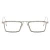 2 Pack Sparkling Crystal Reading Glasses For Women Disco Diamond Eyewear Fashion Transition Photochromic Sunglasses Reader (2pcs-gold&silver, 2.5, multiplier_x) view 2