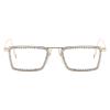 2 Pack Sparkling Crystal Reading Glasses For Women Disco Diamond Eyewear Fashion Transition Photochromic Sunglasses Reader (2pcs-gold&silver, 2.5, multiplier_x) view 3