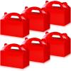 36 Pcs Party Favor Treat Boxes, Goodie Candy Gable Paper Gift Boxes with Handles for Birthday Wedding Shower Christmas Party Supplies, 6 x 3.5 x 3.5 Inches(Red) view 1