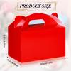 36 Pcs Party Favor Treat Boxes, Goodie Candy Gable Paper Gift Boxes with Handles for Birthday Wedding Shower Christmas Party Supplies, 6 x 3.5 x 3.5 Inches(Red) view 2