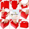 36 Pcs Party Favor Treat Boxes, Goodie Candy Gable Paper Gift Boxes with Handles for Birthday Wedding Shower Christmas Party Supplies, 6 x 3.5 x 3.5 Inches(Red) view 4