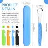 4 Pcs Tongue Scraper Cleaner Adults and Kids Stainless Steel Tongue Brush Metal Tongue Scraper Reduce Bad Breath with Travel Cases for Men Women Oral Mouth, Orange, Black, Green and Blue view 2