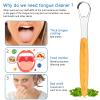 4 Pcs Tongue Scraper Cleaner Adults and Kids Stainless Steel Tongue Brush Metal Tongue Scraper Reduce Bad Breath with Travel Cases for Men Women Oral Mouth, Orange, Black, Green and Blue view 3
