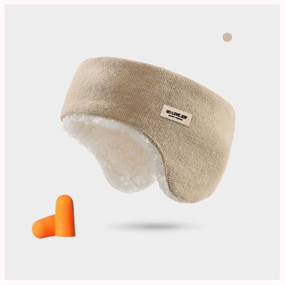 HCHZSH123 Earmuffs for SleepBlindfold Ear Muffs all-in-one Headband and Noise Reduction Earplugs, Ear Muffs Winter Women Sleep Mask (Khaki)